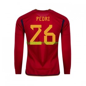 Fußballtrikots Spanien PEDRI 26 Heim Trikotsatz WM 2022 Langarm